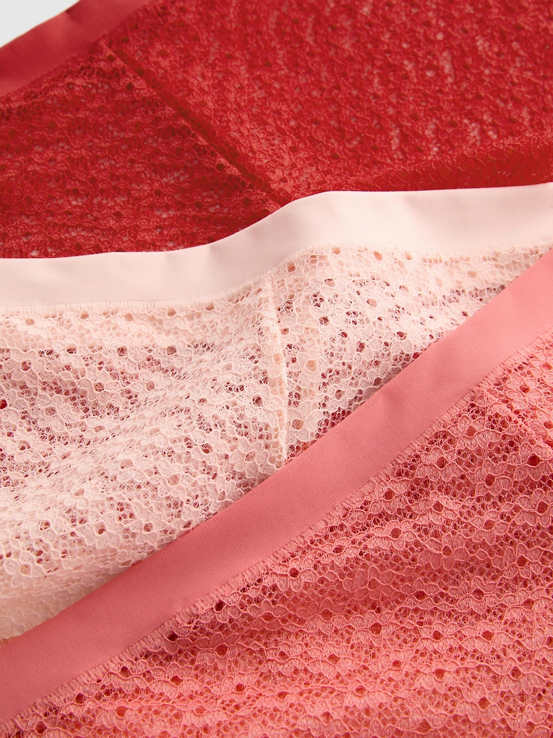 3-Pack All-Over Lace Brazilian Briefs