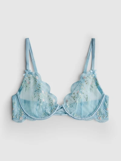 A-E Underwired Sheer Butterfly Bra