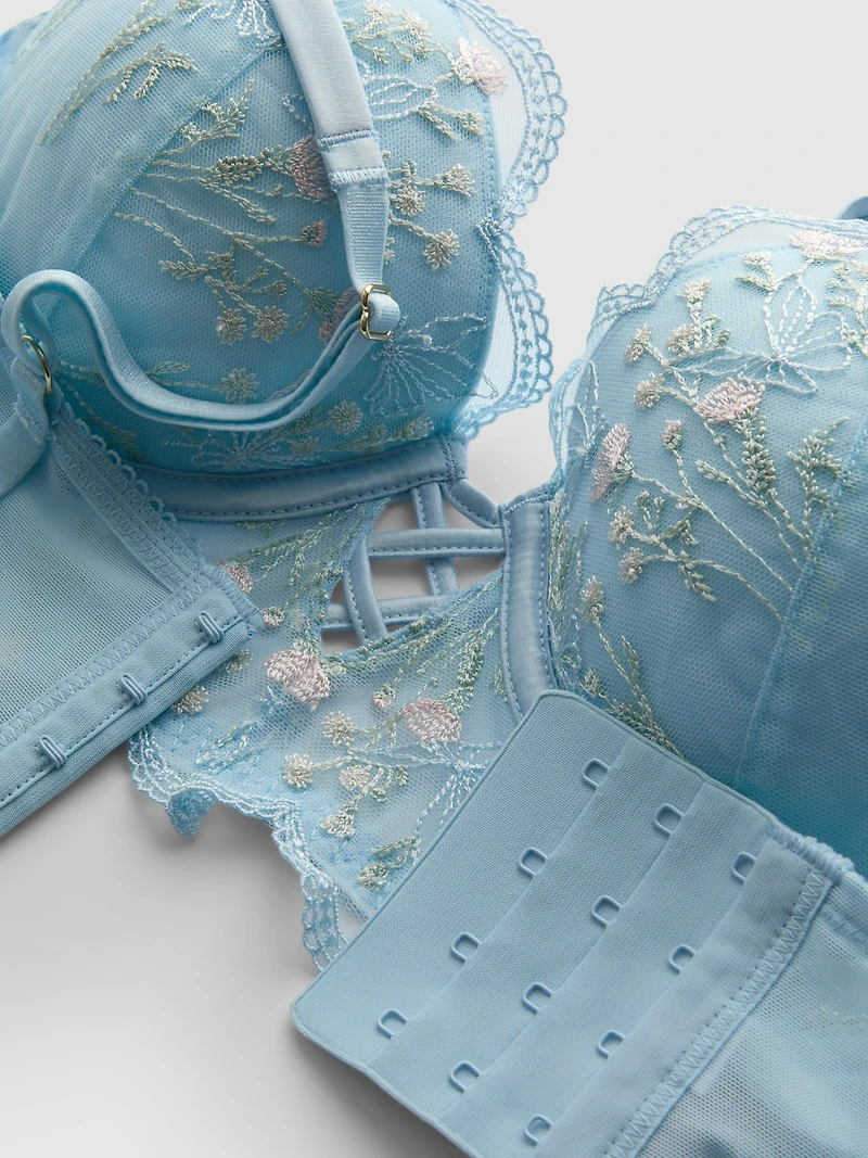 A-E Butterfly Longline Push Up Bra