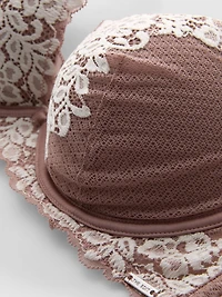 The Edit Floral Lace Plunge Bra