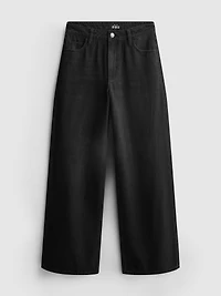 Cotton Denim Mid-Rise Wide-Leg Jeans