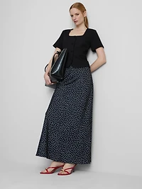 Short-Sleeve Square-Neckline Blazer