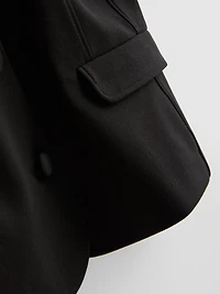 Short-Sleeve Square-Neckline Blazer