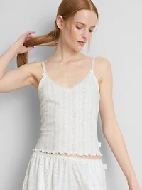 Floral Pointelle Cami Pajama Top