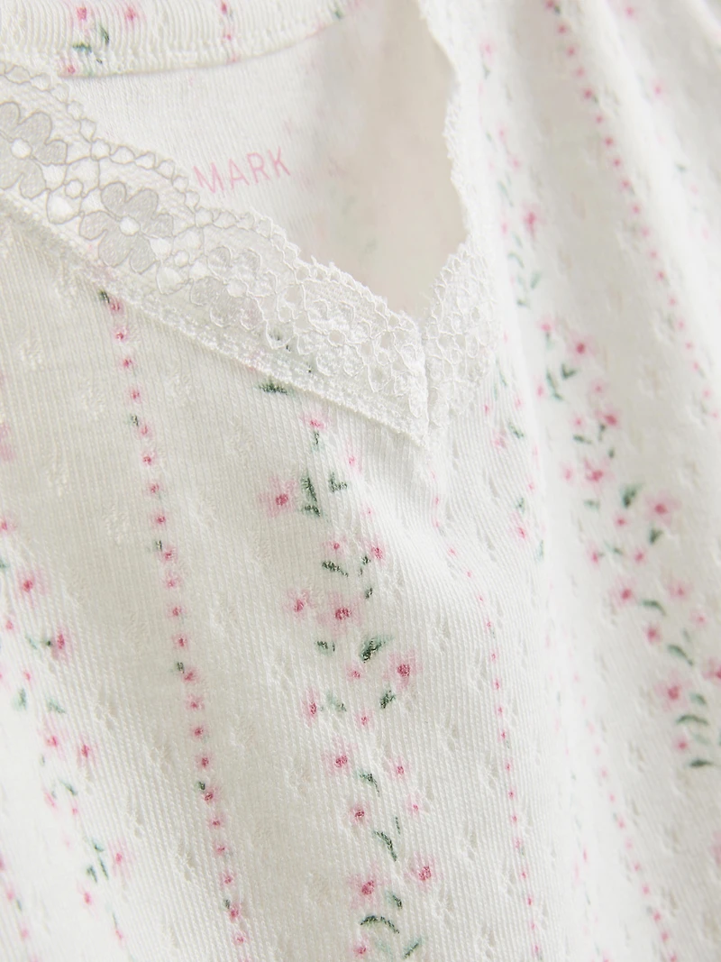 Floral Pointelle Cami Pajama Top