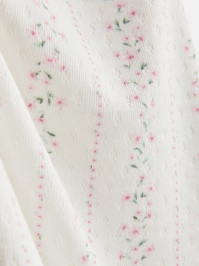 Floral Pointelle Cami Pajama Top