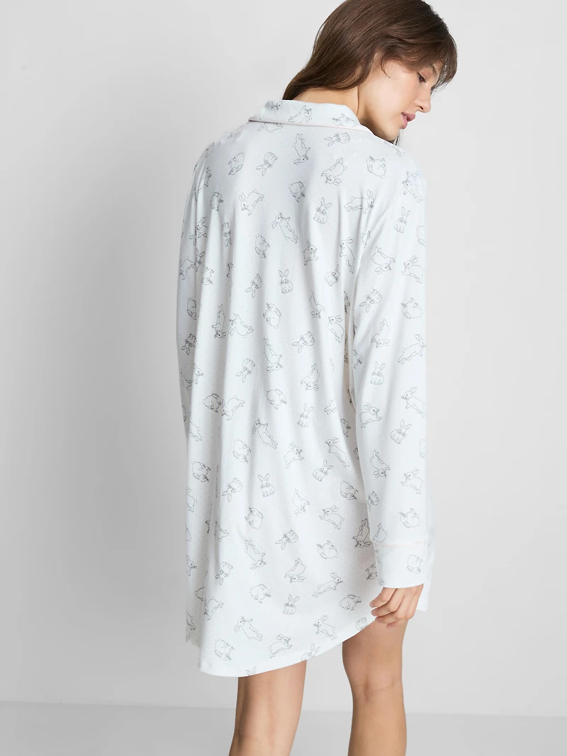 Relaxed Printed Boyfriend Nightshirt