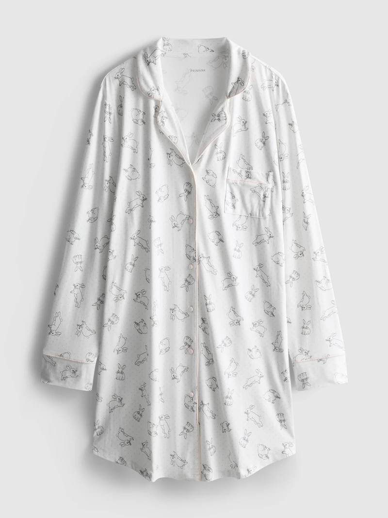 Relaxed Printed Boyfriend Nightshirt