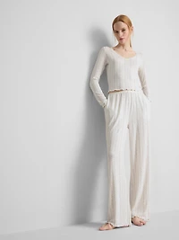 Floral Pointelle Pajama Bottoms