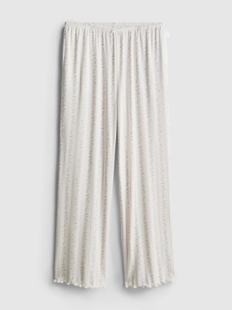 Floral Pointelle Pajama Bottoms