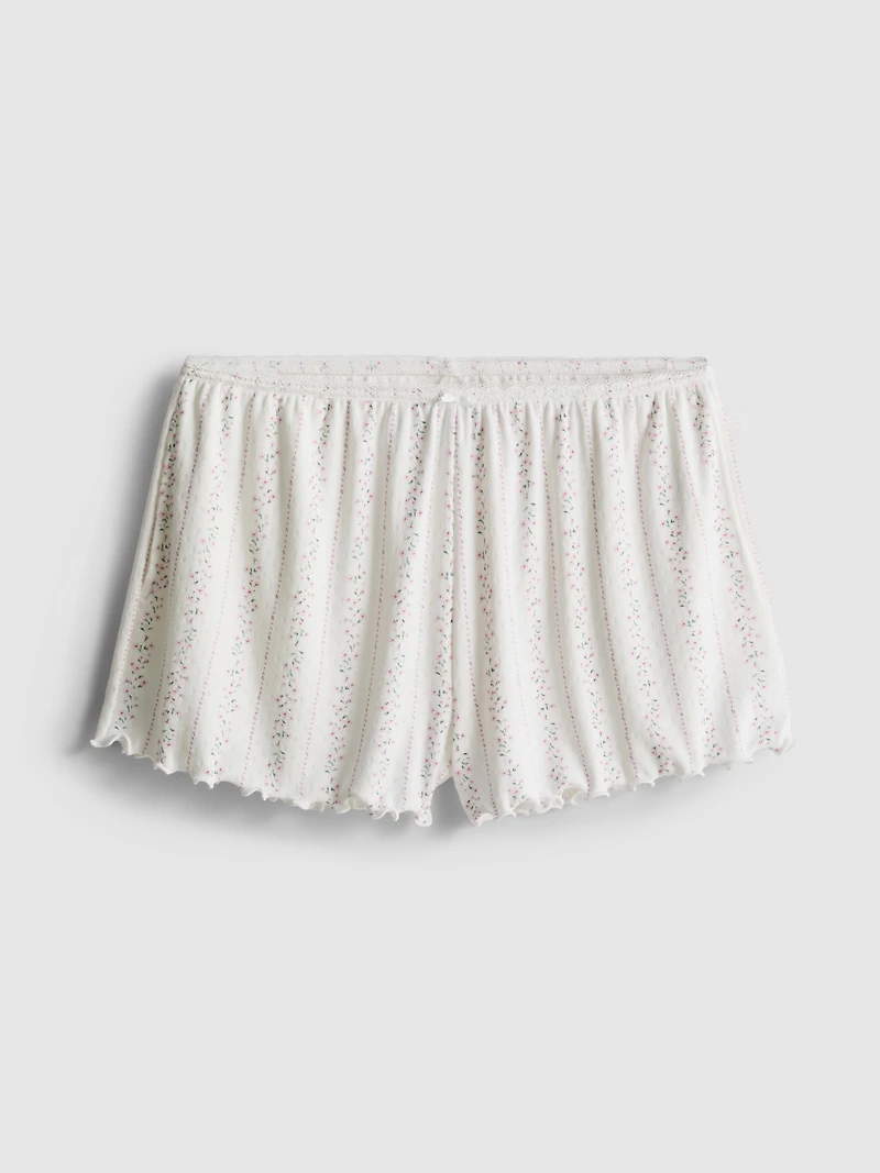 Floral Pointelle Pajama Shorts