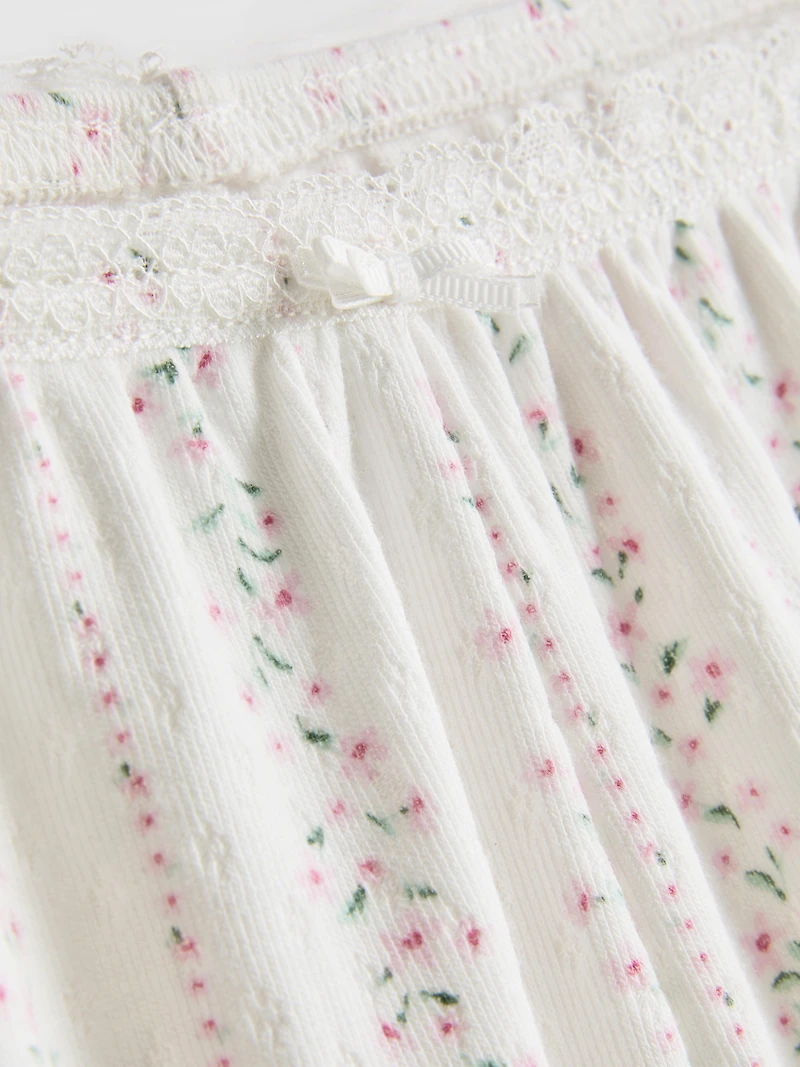 Floral Pointelle Pajama Shorts