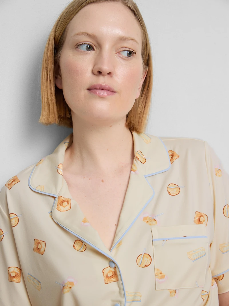 Breakfast Print Shorty Pajamas