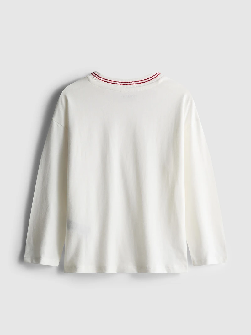 1.5-8yrs | Ruffle Embroidered Long Sleeve T-Shirt