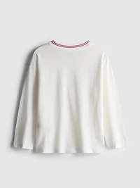 1.5-8yrs | Ruffle Embroidered Long Sleeve T-Shirt