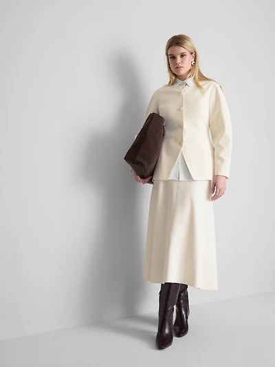 Cinched Balloon-Sleeve Blazer