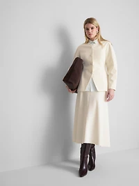 Cinched Balloon-Sleeve Blazer