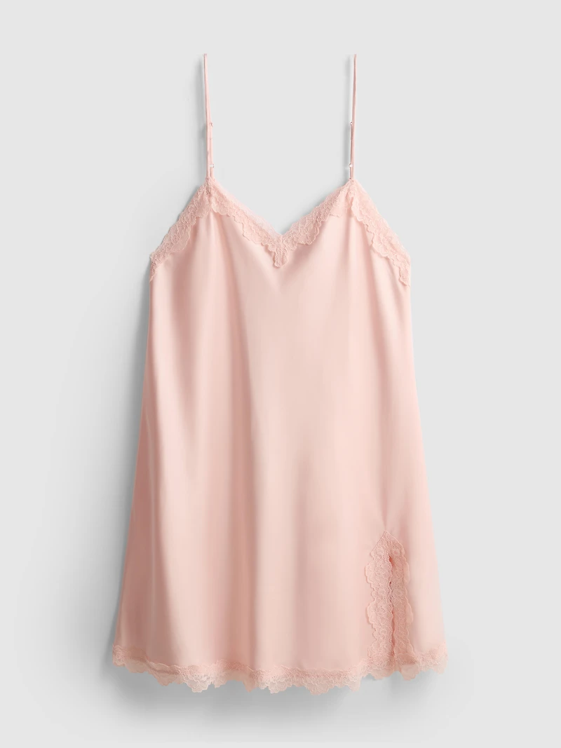 The Edit Satin Lace Mini Chemise