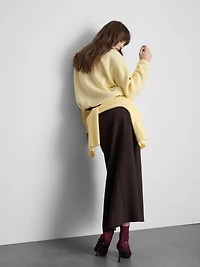 Women's Yellow Half-Placket Borg Sweatshirt