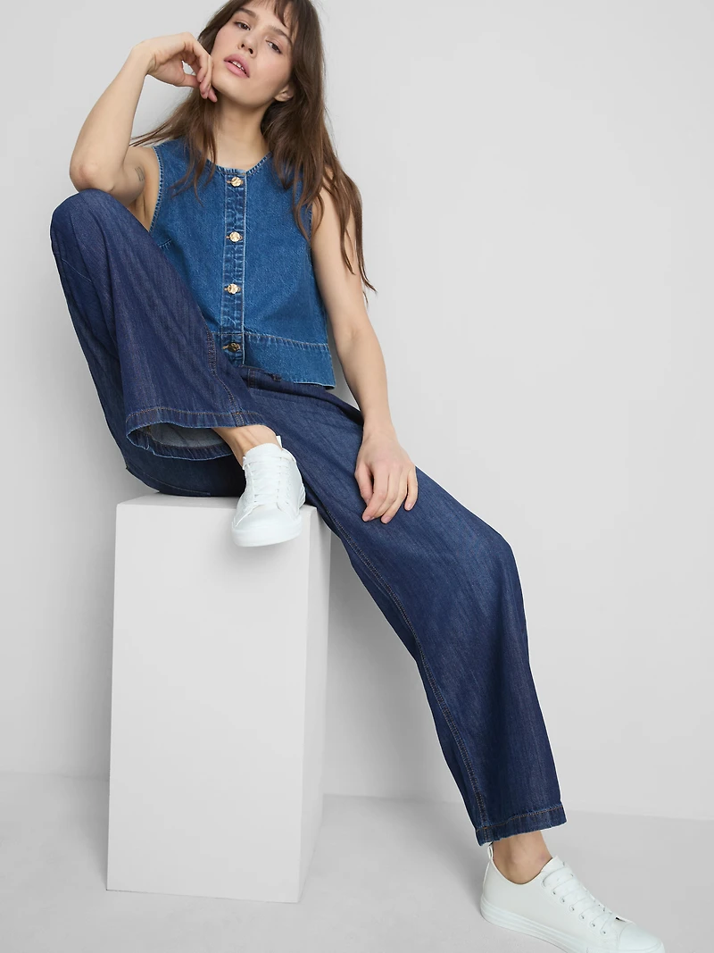 Straight-Leg Denim Joggers