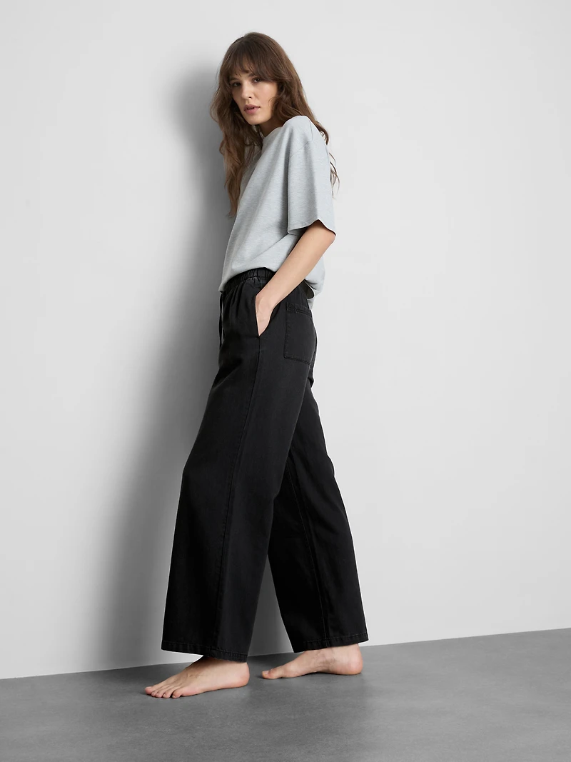 Straight-Leg Denim Joggers