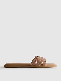 Rhinestone Mule Sandals