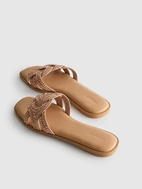Rhinestone Mule Sandals