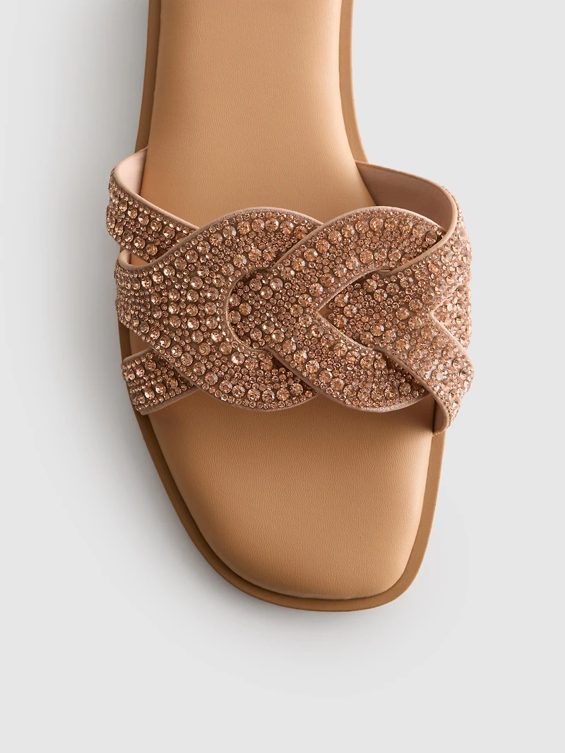 Rhinestone Mule Sandals