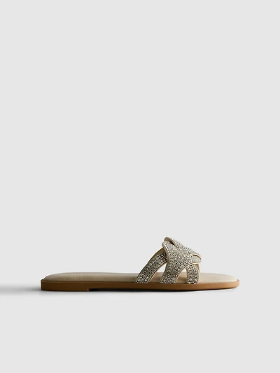 Rhinestone Mule Sandals