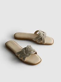 Rhinestone Mule Sandals