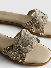 Rhinestone Mule Sandals