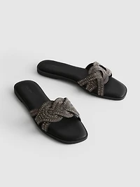 Rhinestone Mule Sandals