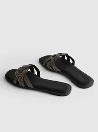 Rhinestone Mule Sandals