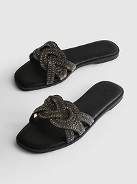 Rhinestone Mule Sandals