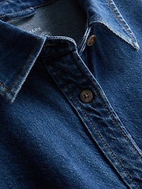 Relaxed Cotton Denim Button-Up Shirt