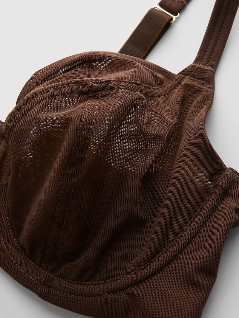 2pk D-H Underwire Mesh Printed Bra