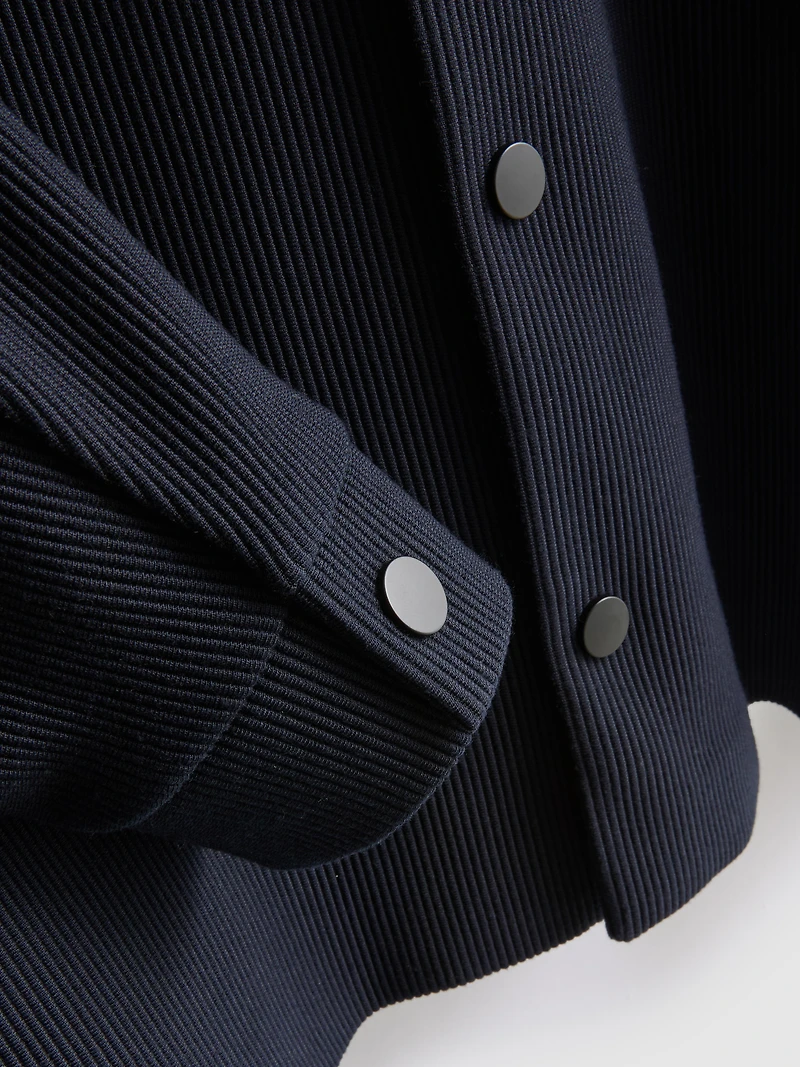 The Edit Button-Up Plisse Jacket