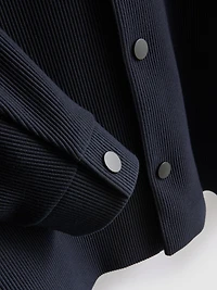 The Edit Button-Up Plisse Jacket