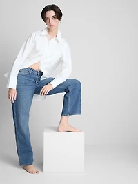 High-Waisted Straight-Leg Jeans