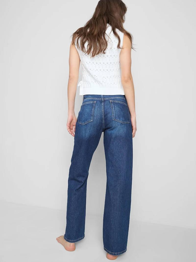 High-Waisted Straight-Leg Jeans