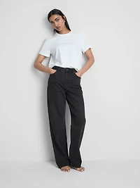 High-Waisted Straight-Leg Jeans