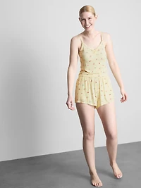 Floral Ribbed Cami Pajama Top