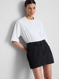 Cotton Denim Mini Skirt