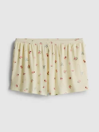 Floral Ribbed Printed Pajama Shorts