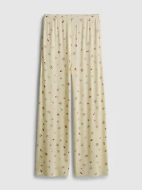 Floral Ribbed Pajama Bottoms