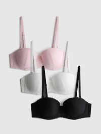 3pk All-Over Lace Balcony Bras