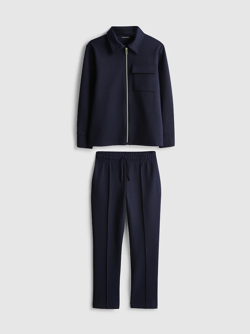 7-15yrs | Jacquard Zip-Up Jacket and Joggers Set