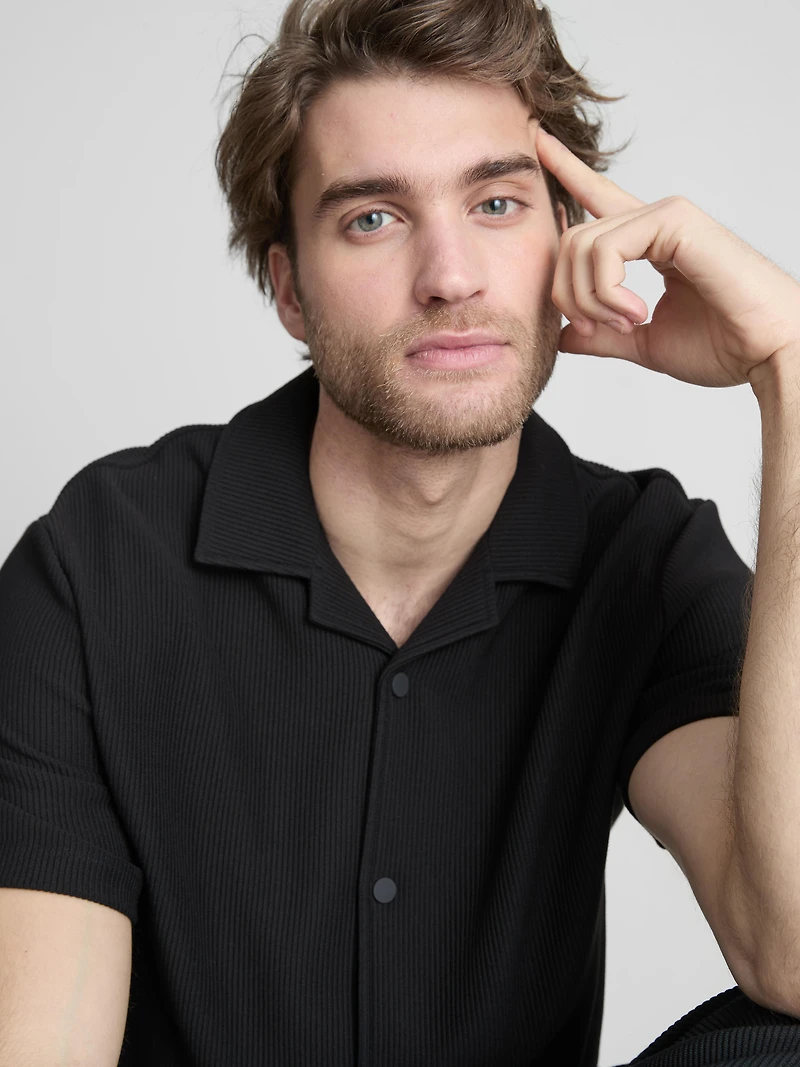 The Edit Plissé Shirt