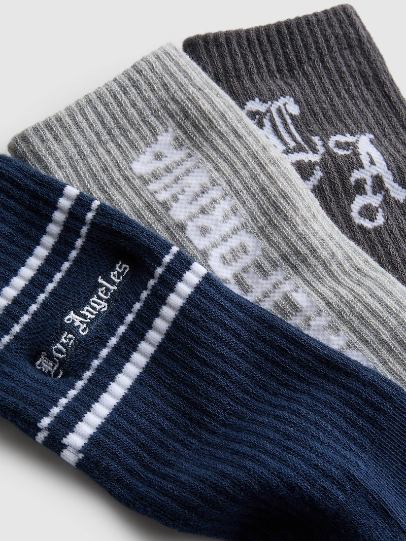 3pk City District Socks