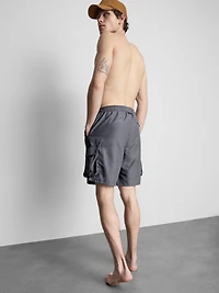 Men's Gray Cargo Swimming Shorts